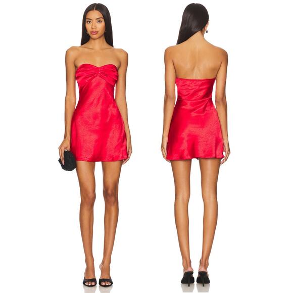 More To Come Dresses & Skirts - More to Come Paloma Strapless Mini Dress Satin Party Cocktail Hoco Formal NYE XS